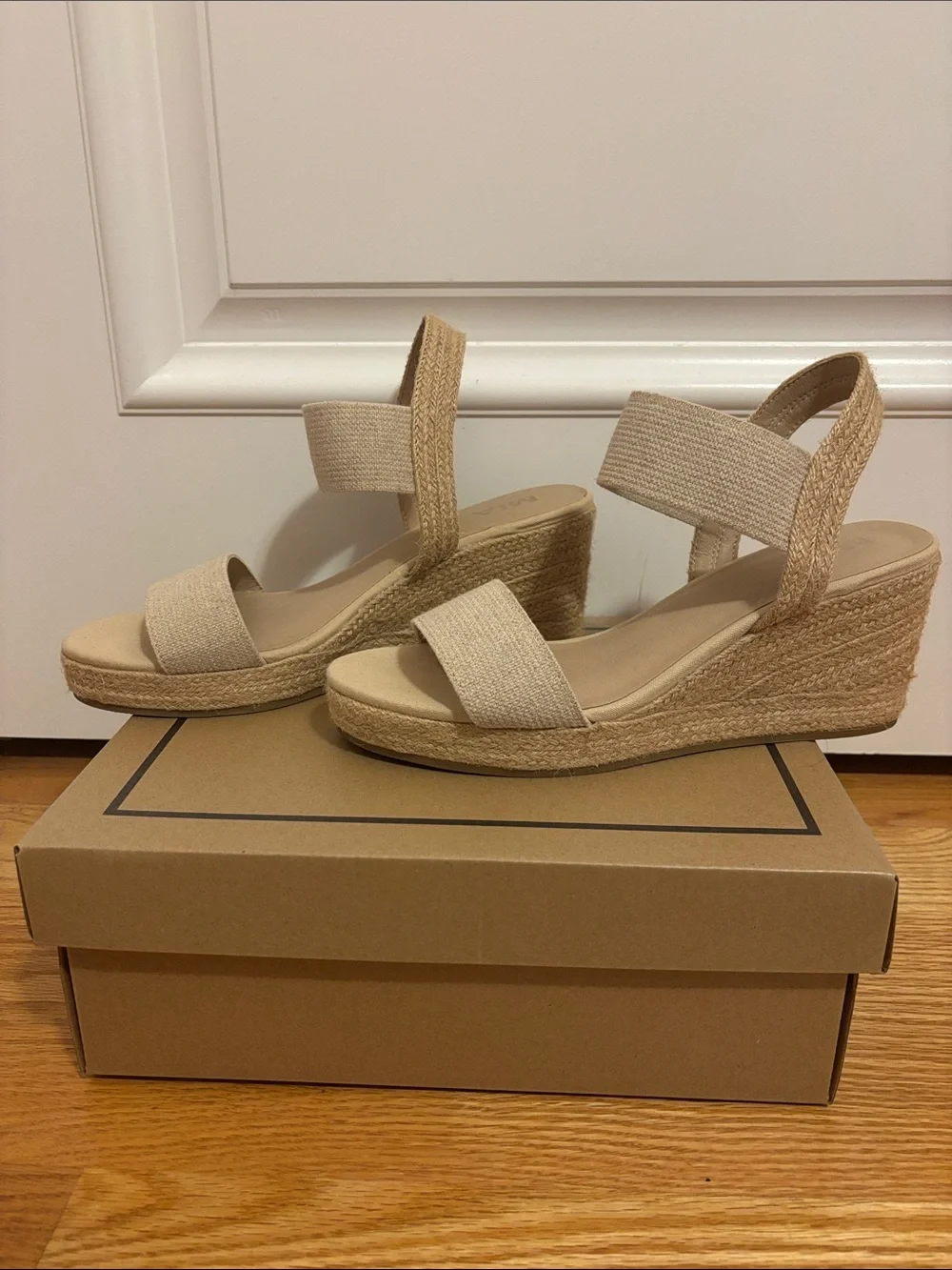 MIA Neutral Beige Espadrille Wedge Sandals